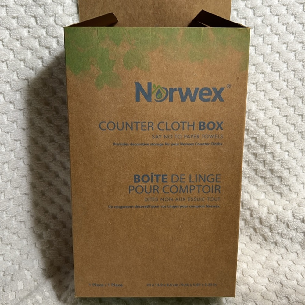 New Norwex Blue and Gray Counter Cloth Set with Holder - Picture 8 of 10